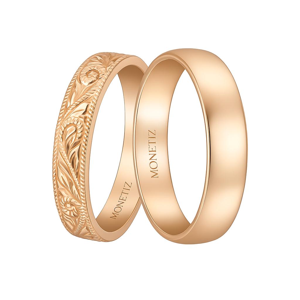Embroidered Wedding Ring SET