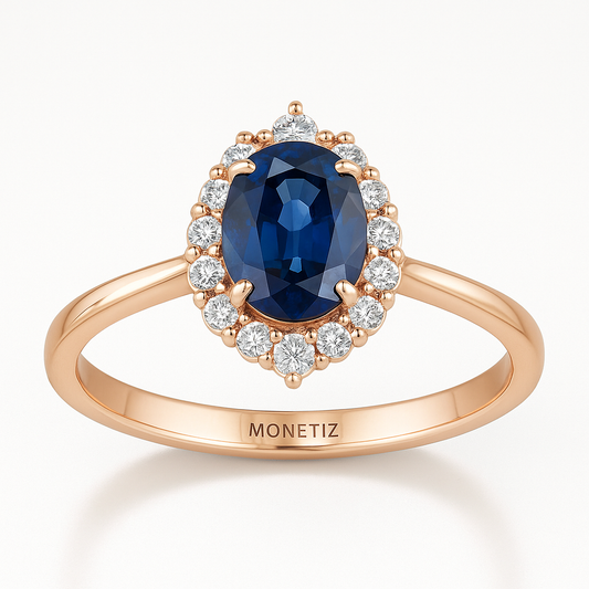 'Blue Rose' Sapphire & Diamond Ring